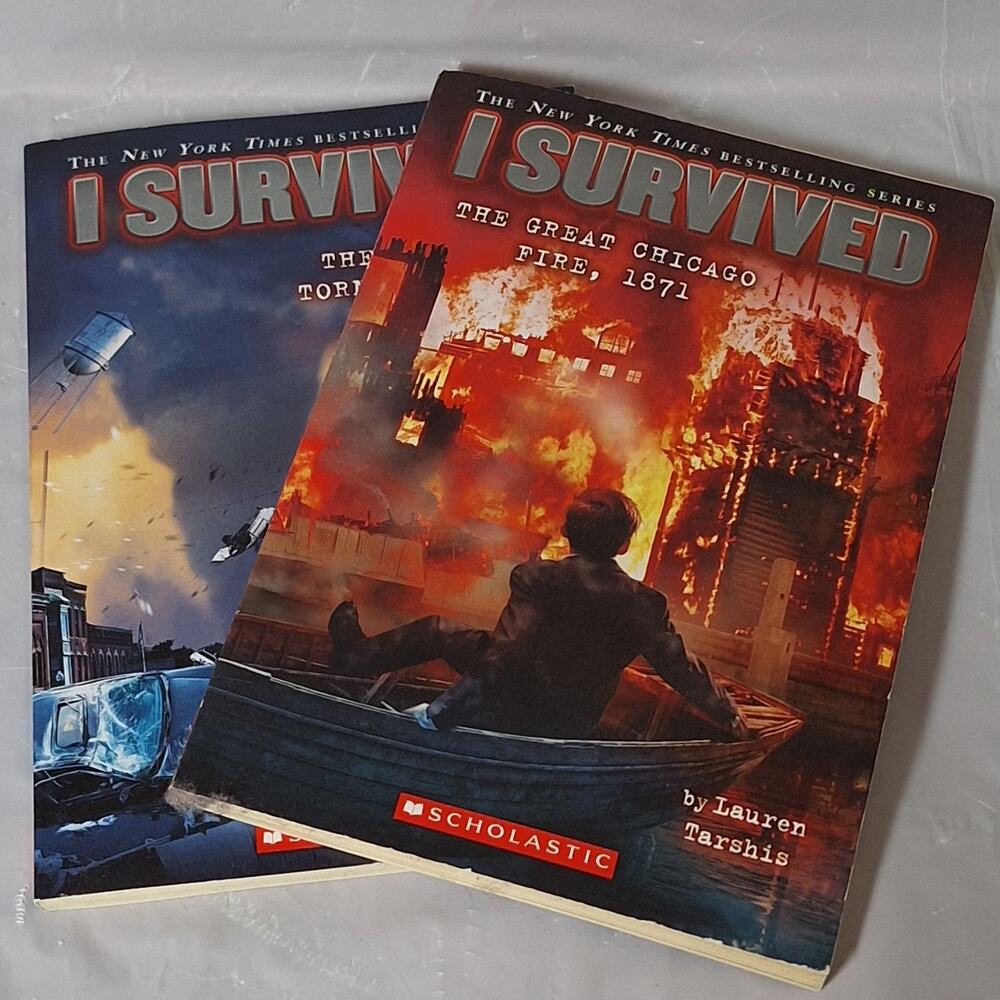 I Survived Series 2 Book Lot The Joplin Tornado & The Chicago Fire Like New PB
